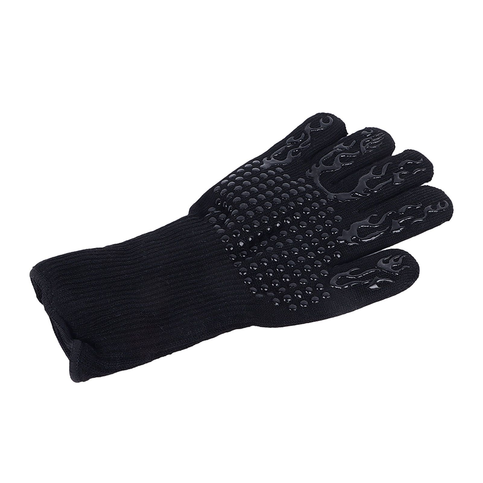 Heat Resistant Cooking Gloves Non Slip Reversible Use Polyester Cotton Lining Oven Glove for Grilling Barbecue Cooking