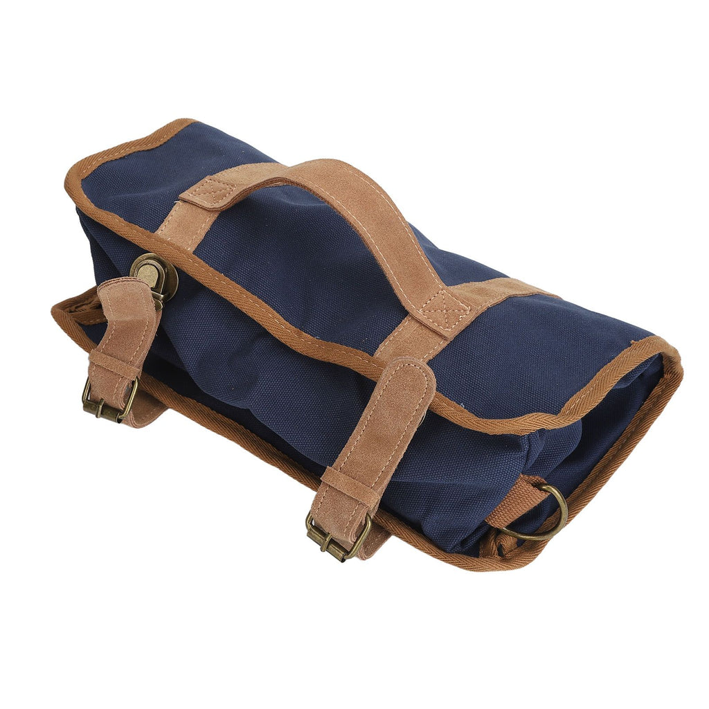 Bartending Tool Bag Portable Large Capacity Stylish Adjustable Shoulder Strap Bartender Kit Bag for Camping Parties Blue