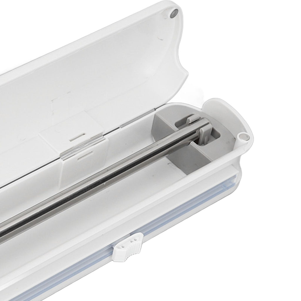 Plastic Wrap Dispenser with Slide Cutter Smooth Cutting Adjustable Reusable Cling Film Dispenser for Tin Foil S 37x6.5cm