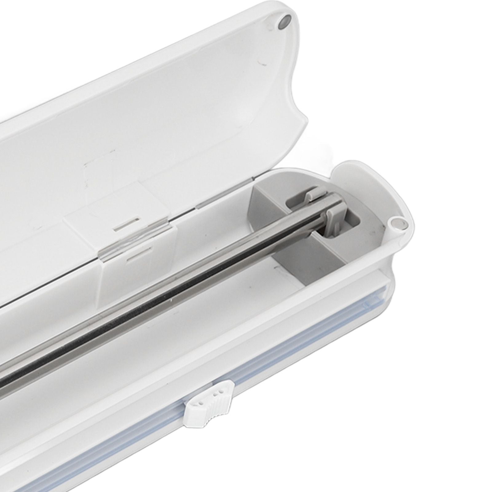 Plastic Wrap Dispenser with Slide Cutter Smooth Cutting Adjustable Reusable Cling Film Dispenser for Tin Foil S 37x6.5cm