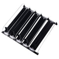 Drink Organizer for Fridge Spring Loaded Adjustable Push Rod Slide Rail Soda Can Dispenser for Beer Beverages 38cm Black