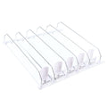 Drink Organizer for Fridge Spring Loaded Adjustable Push Rod Slide Rail Soda Can Dispenser for Beer Beverages 38cm White