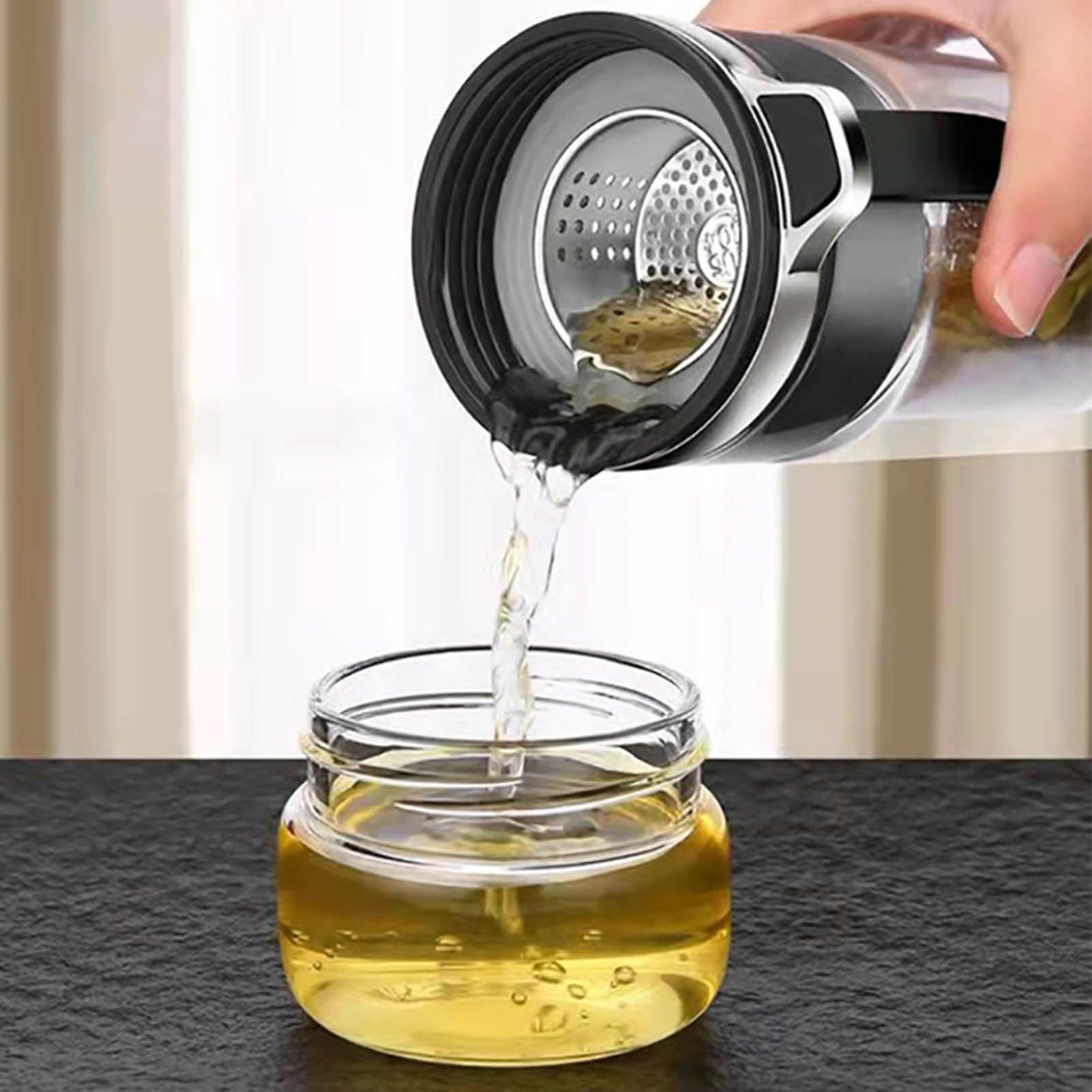 Glass Transparent Tea Bottle Portable Tea Water Bottle Tea and Water Separation Bottle Steel Color