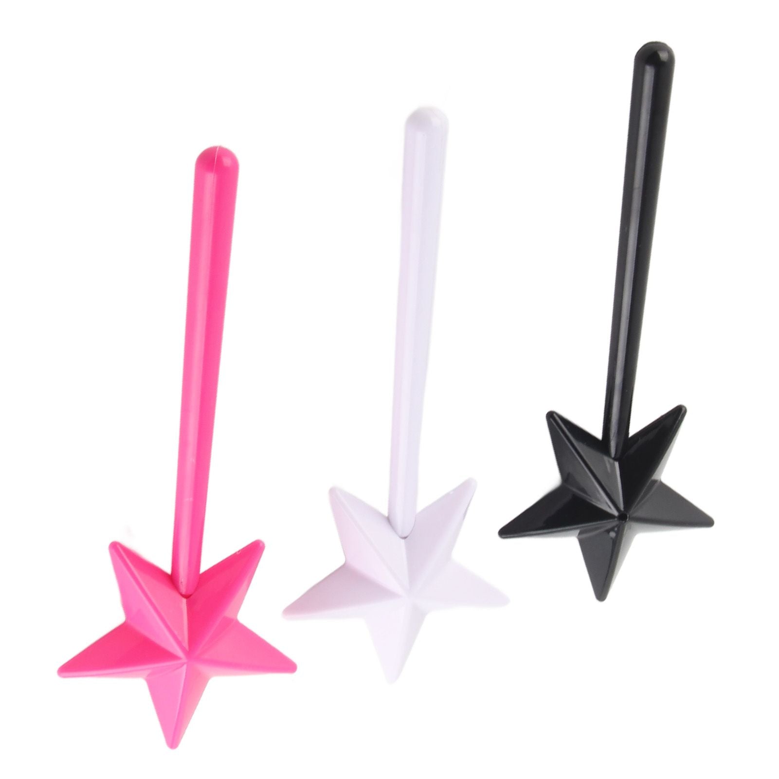 3Pcs Magical Salt Pepper Shakers Star Shaped Magic Wand Salt Pepper Shakers Magic Stick Refillable Seasonings Spices Dispenser Pink Black White