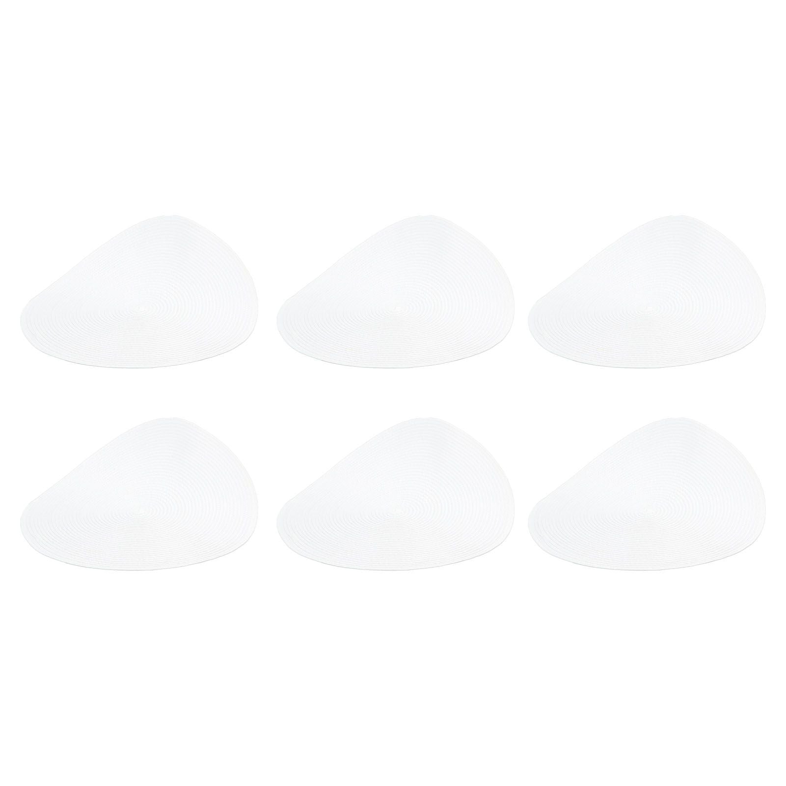 6PCS Round Placemat Woven White Table Mat Heat Insulation Easy to Clean Versatile Dining Accessory for Home Kitchen Decor