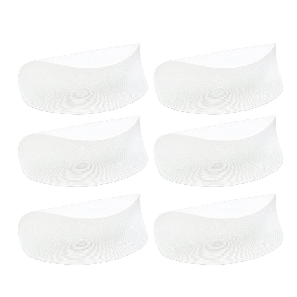 6PCS Round Placemat Woven White Table Mat Heat Insulation Easy to Clean Versatile Dining Accessory for Home Kitchen Decor