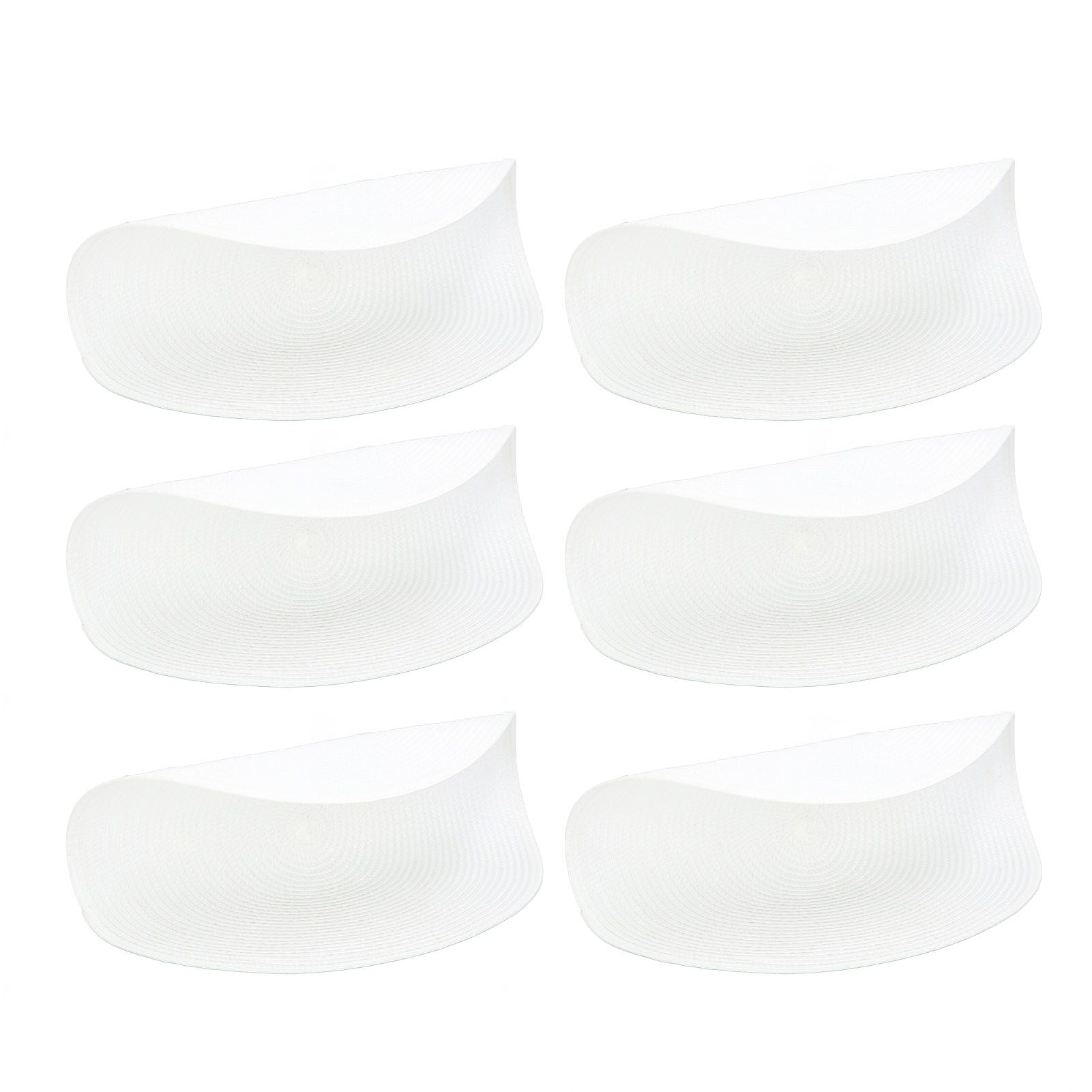 6PCS Round Placemat Woven White Table Mat Heat Insulation Easy to Clean Versatile Dining Accessory for Home Kitchen Decor