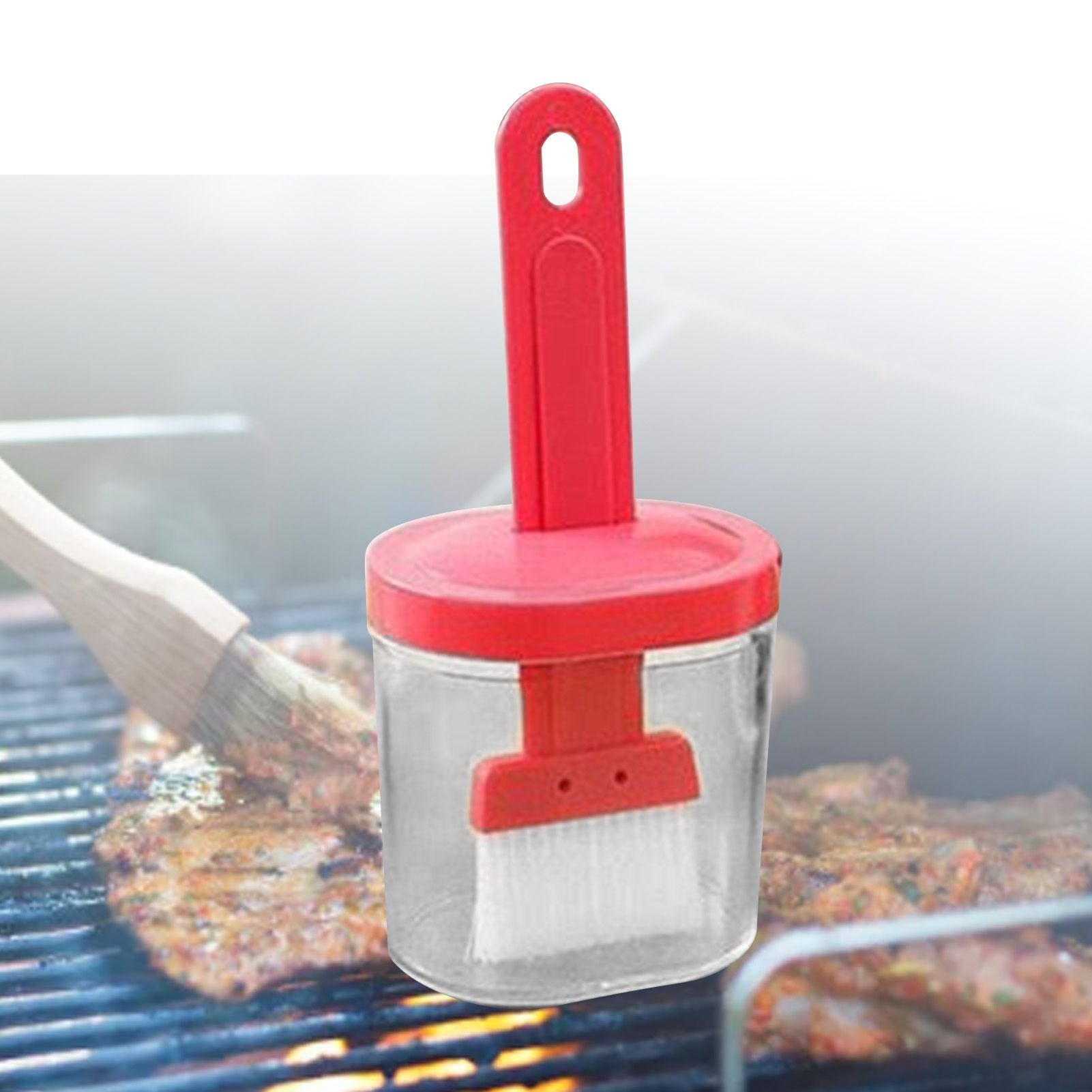 Integrated Silicone Oil Bottle Brush Olive Oil Dispenser Bottle with Silicone Brush for Cooking Baking Barbecue Pickling Pink
