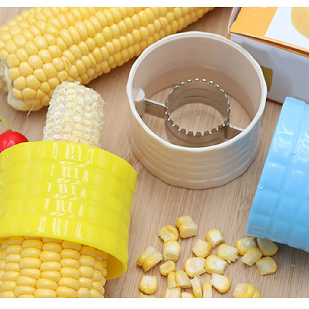 Corn Peeler 304 Stainless Steel Cob Stripper Corn Kernels Remove Tool for Home Kitchen Yellow