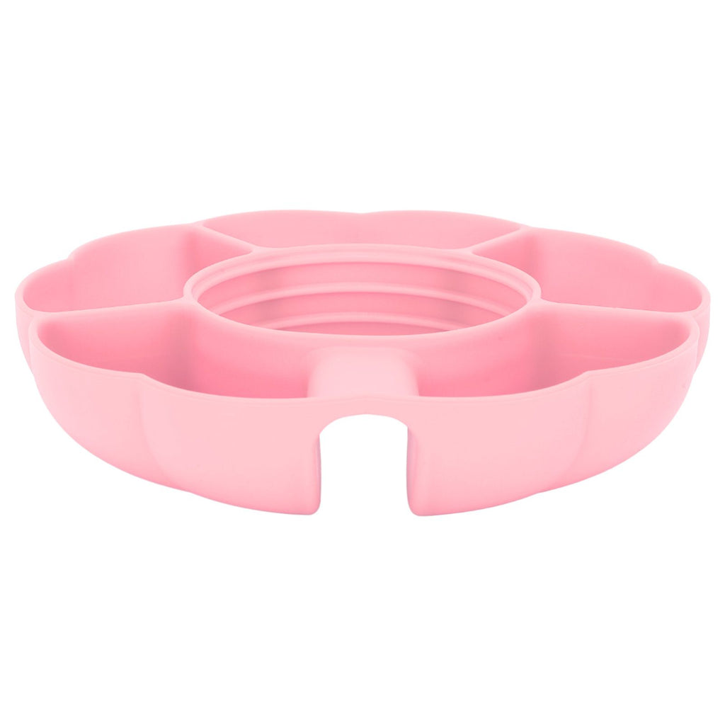 5 Grid Silicone Divided Serving Tray Snack Divider Divided Container Round Serving Platter for 40oz Cup Pink