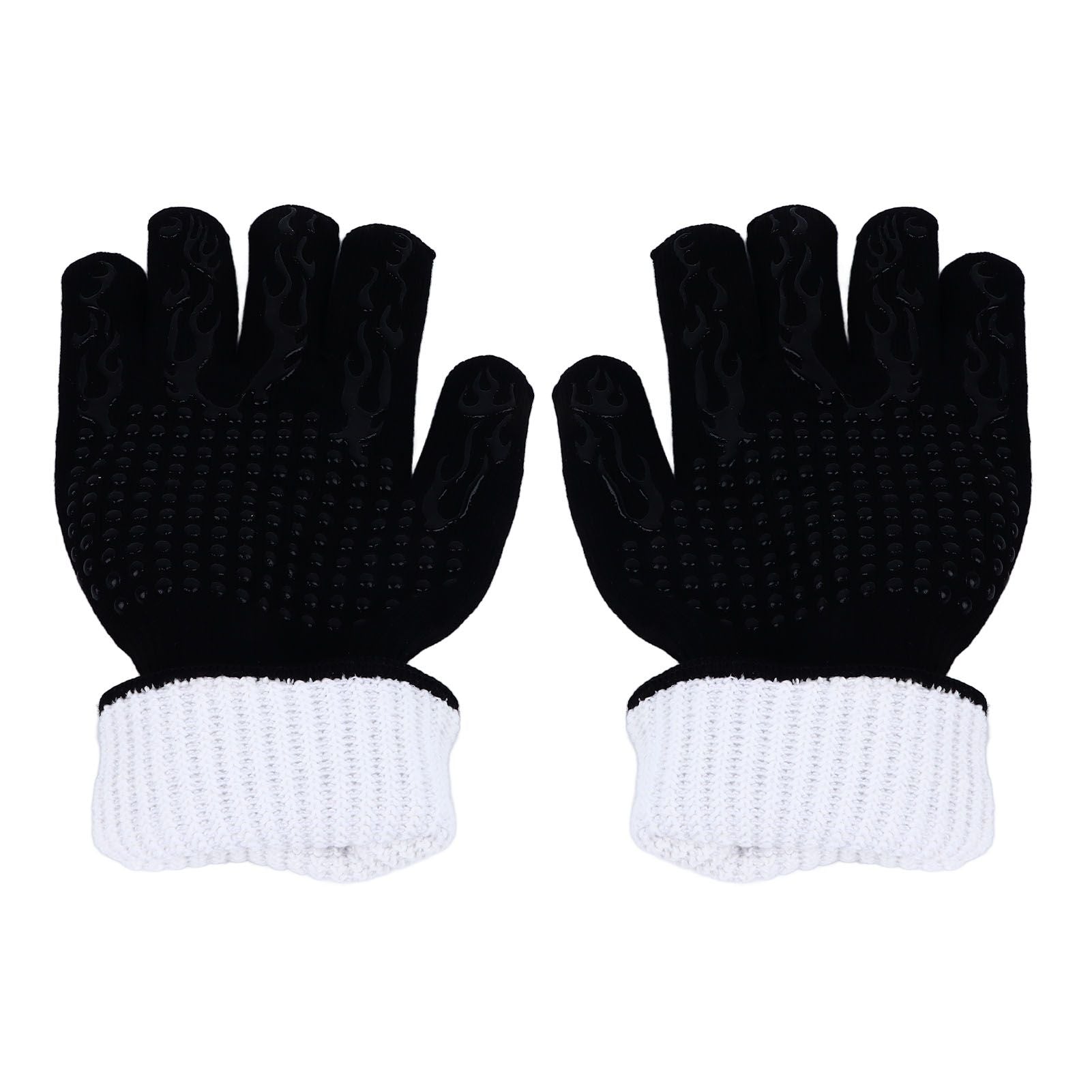 BBQ Gloves Fireproof Heat Resistant Prevent Slip Grilling Gloves for Microwave Oven Barbecue Baking Black