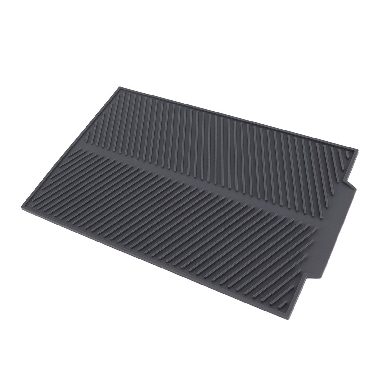 Silicone Dish Drying Mat Anti Slip Shock Proof Easy To Clean Kitchen Counter Drying Mat for Dish Bowl Fork L 43x33.5cm