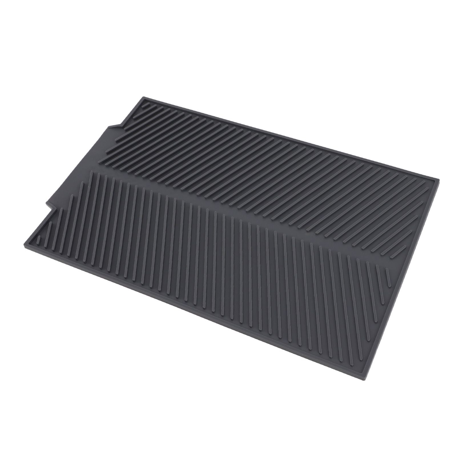Silicone Dish Drying Mat Anti Slip Shock Proof Easy To Clean Kitchen Counter Drying Mat for Dish Bowl Fork L 43x33.5cm