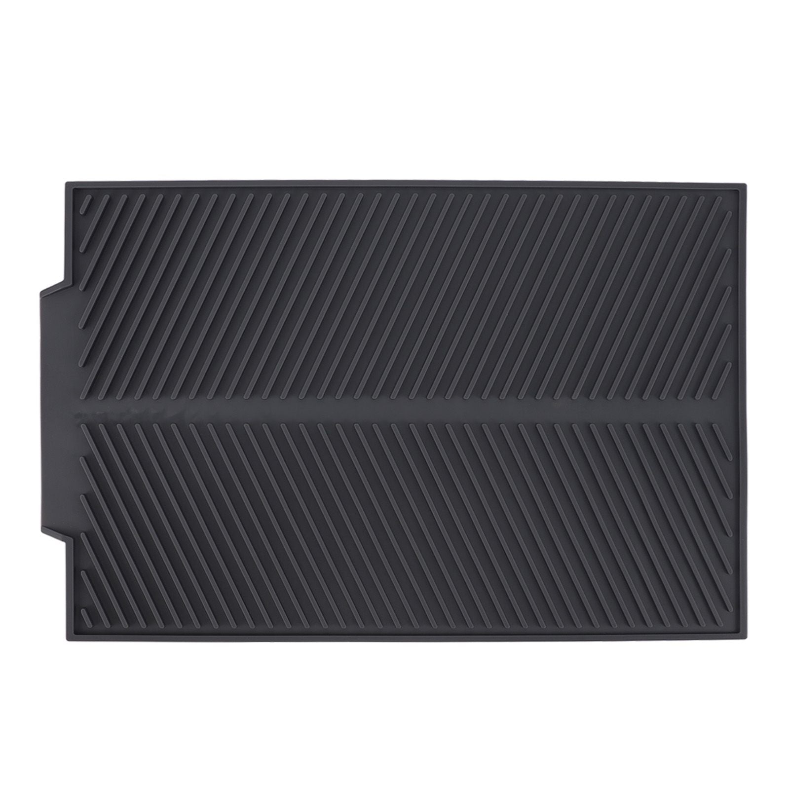 Silicone Dish Drying Mat Anti Slip Shock Proof Easy To Clean Kitchen Counter Drying Mat for Dish Bowl Fork S 39x25cm