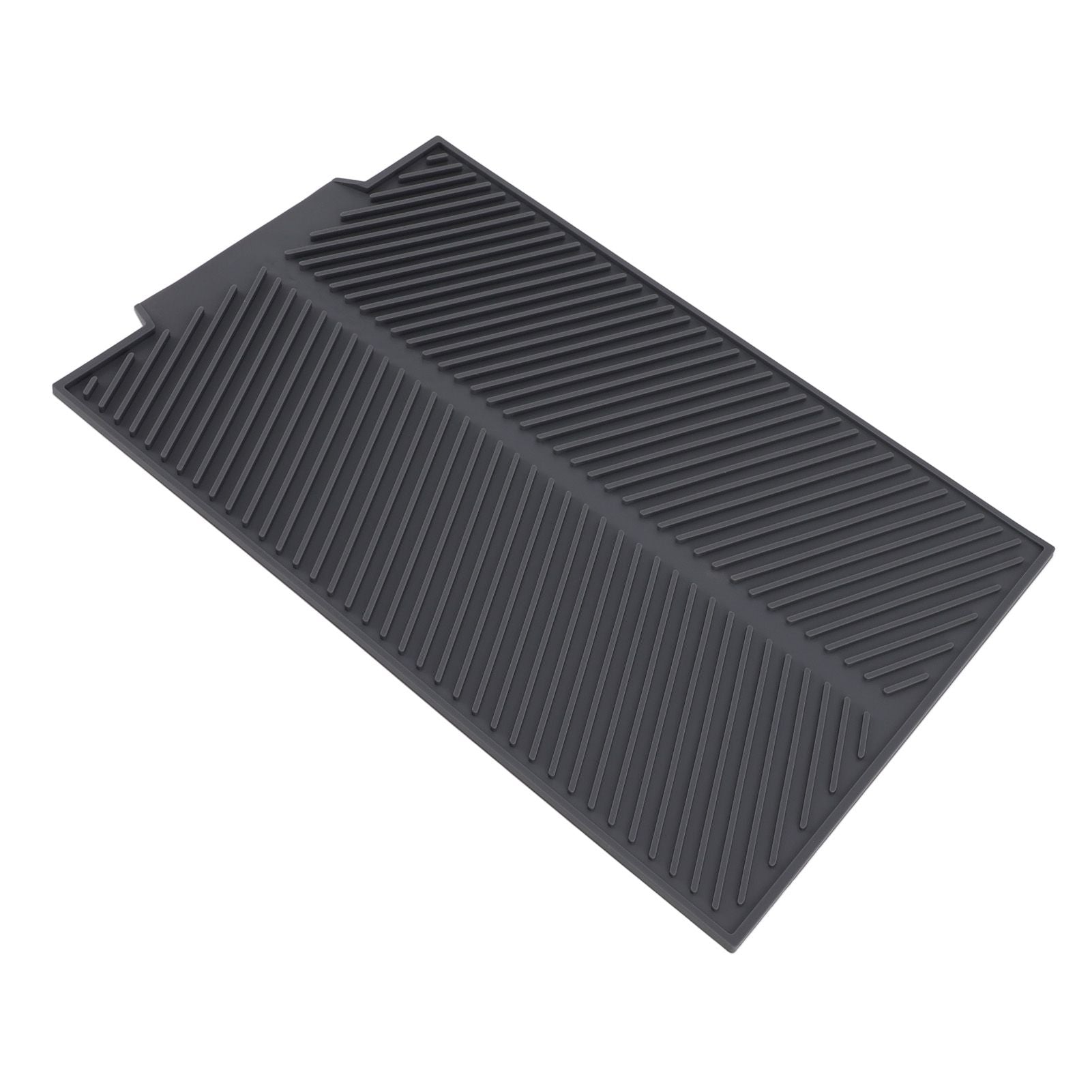 Silicone Dish Drying Mat Anti Slip Shock Proof Easy To Clean Kitchen Counter Drying Mat for Dish Bowl Fork S 39x25cm