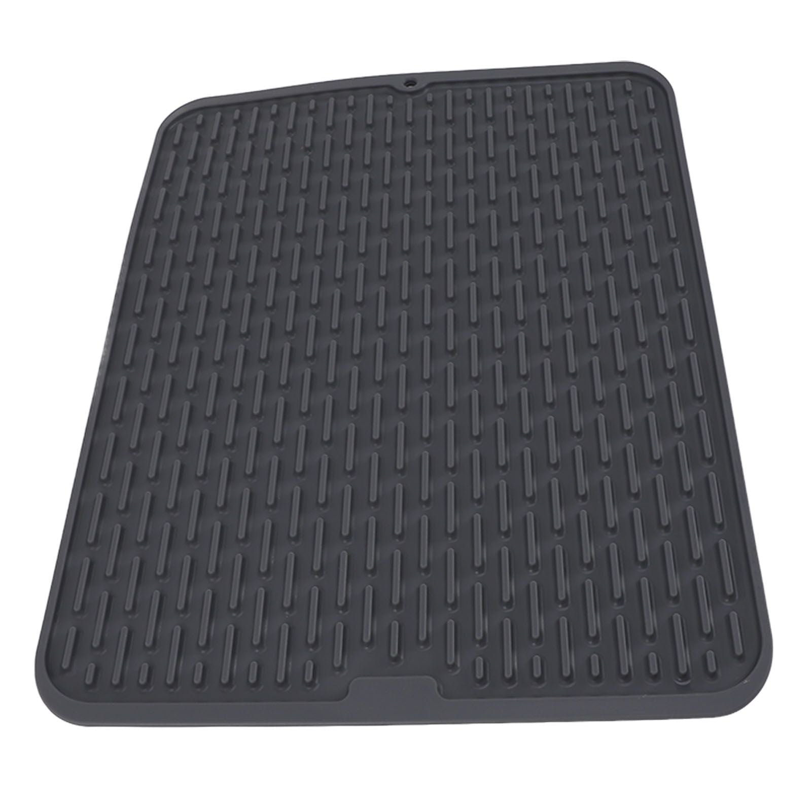 Rectangular Silicone Dish Drying Mat Heat Insulation Anti Slip Dish Drying Mat with Built in Drain Lip for Kitchen Counter Small Size