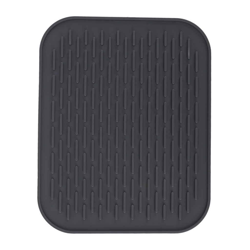 Rectangular Silicone Dish Drying Mat Heat Insulation Anti Slip Dish Drying Mat with Built in Drain Lip for Kitchen Counter Large Size
