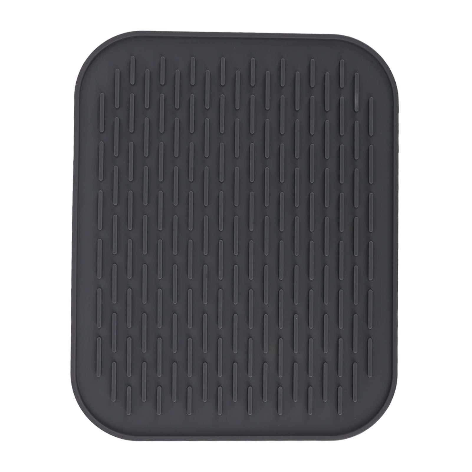 Rectangular Silicone Dish Drying Mat Heat Insulation Anti Slip Dish Drying Mat with Built in Drain Lip for Kitchen Counter Large Size