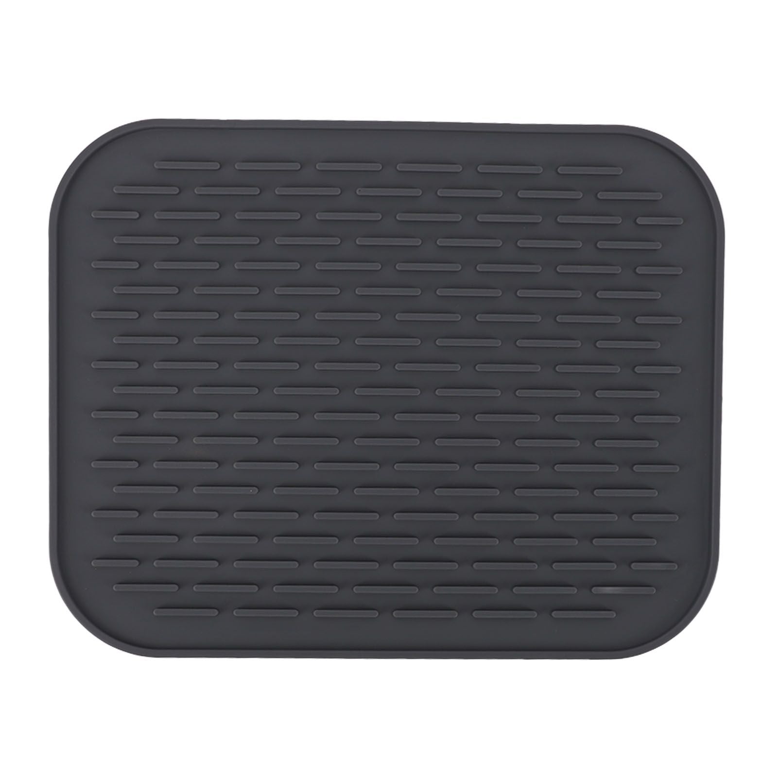Rectangular Silicone Dish Drying Mat Heat Insulation Anti Slip Dish Drying Mat with Built in Drain Lip for Kitchen Counter Large Size