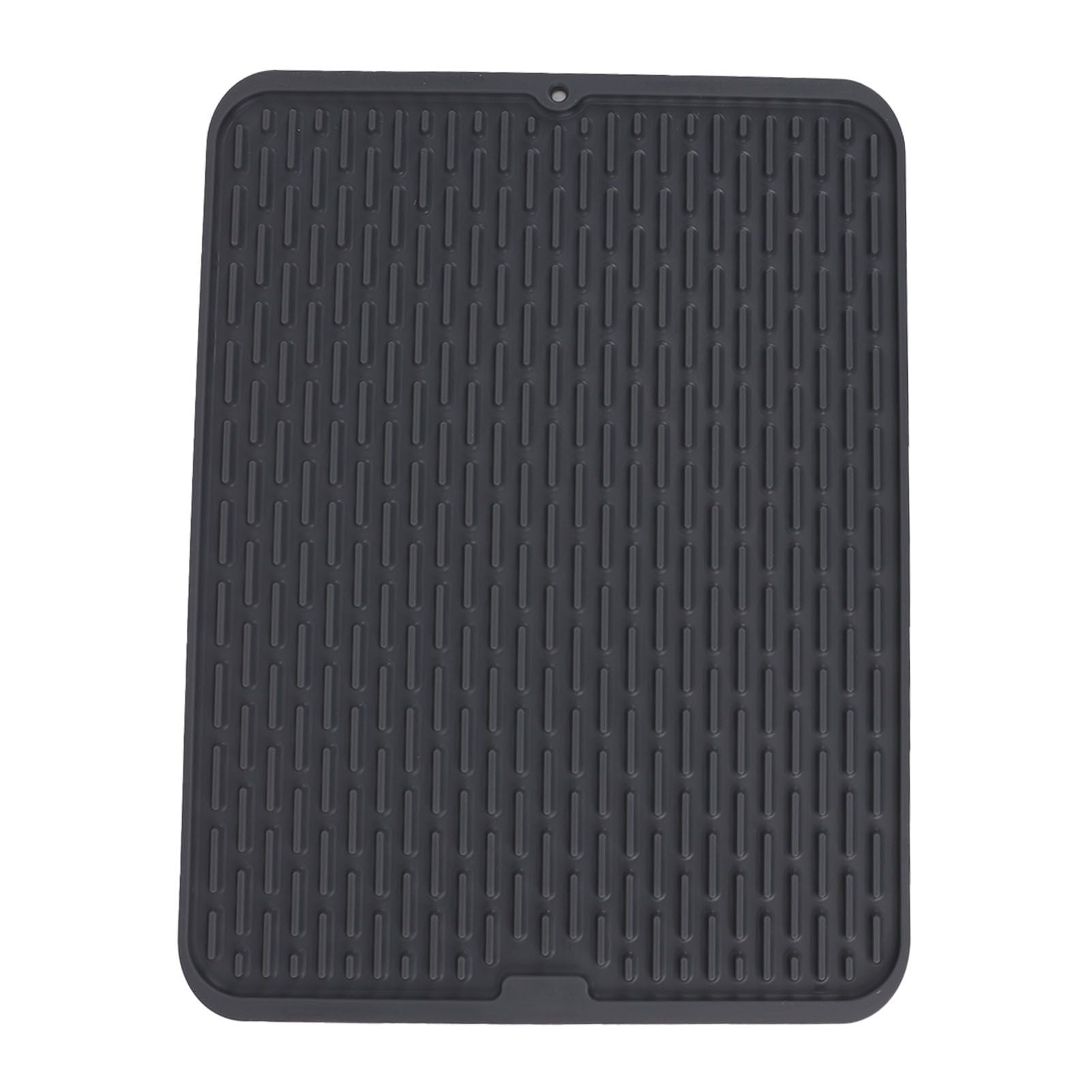 Rectangular Silicone Dish Drying Mat Heat Insulation Anti Slip Dish Drying Mat with Built in Drain Lip for Kitchen Counter Large Size