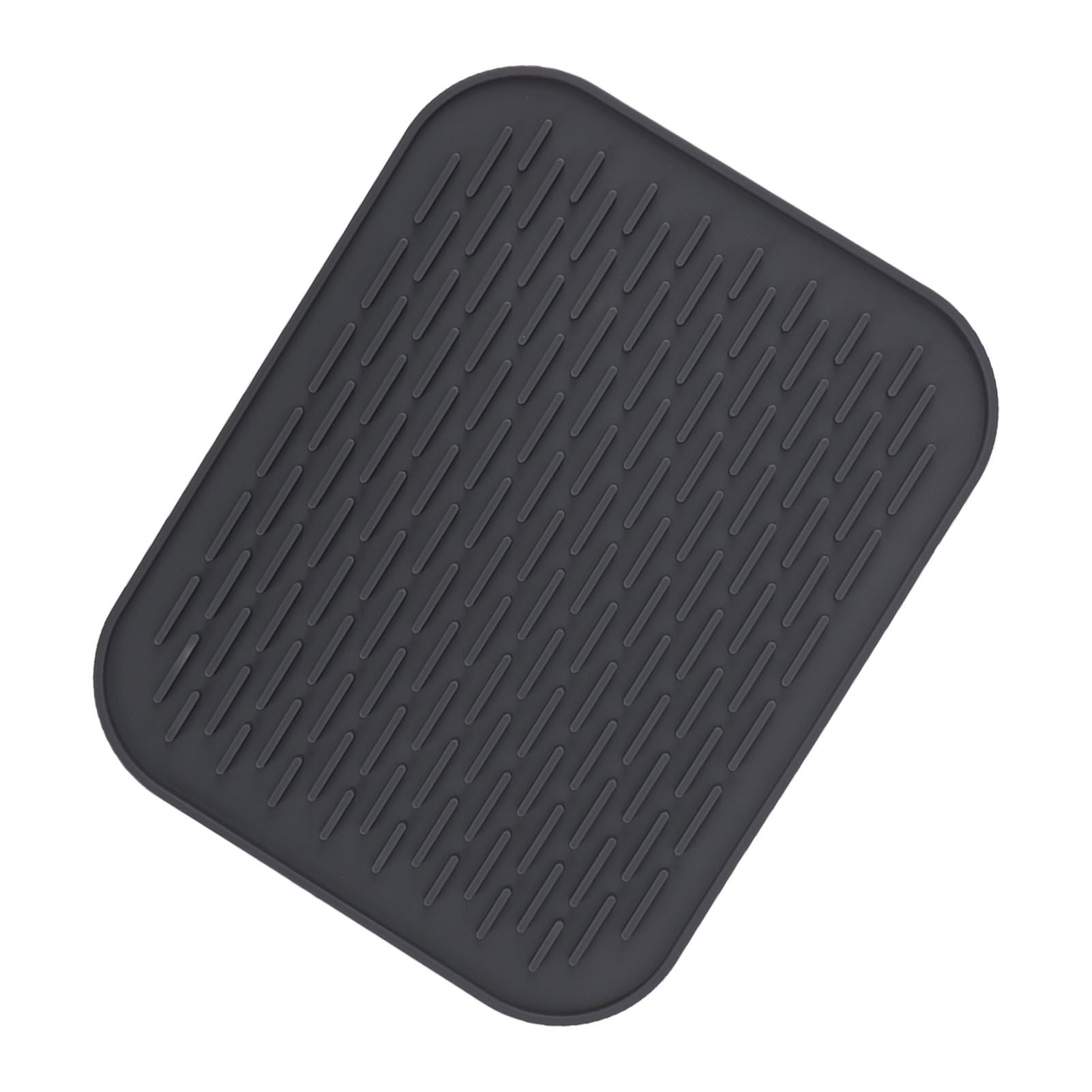 Rectangular Silicone Dish Drying Mat Heat Insulation Anti Slip Dish Drying Mat with Built in Drain Lip for Kitchen Counter Large Size