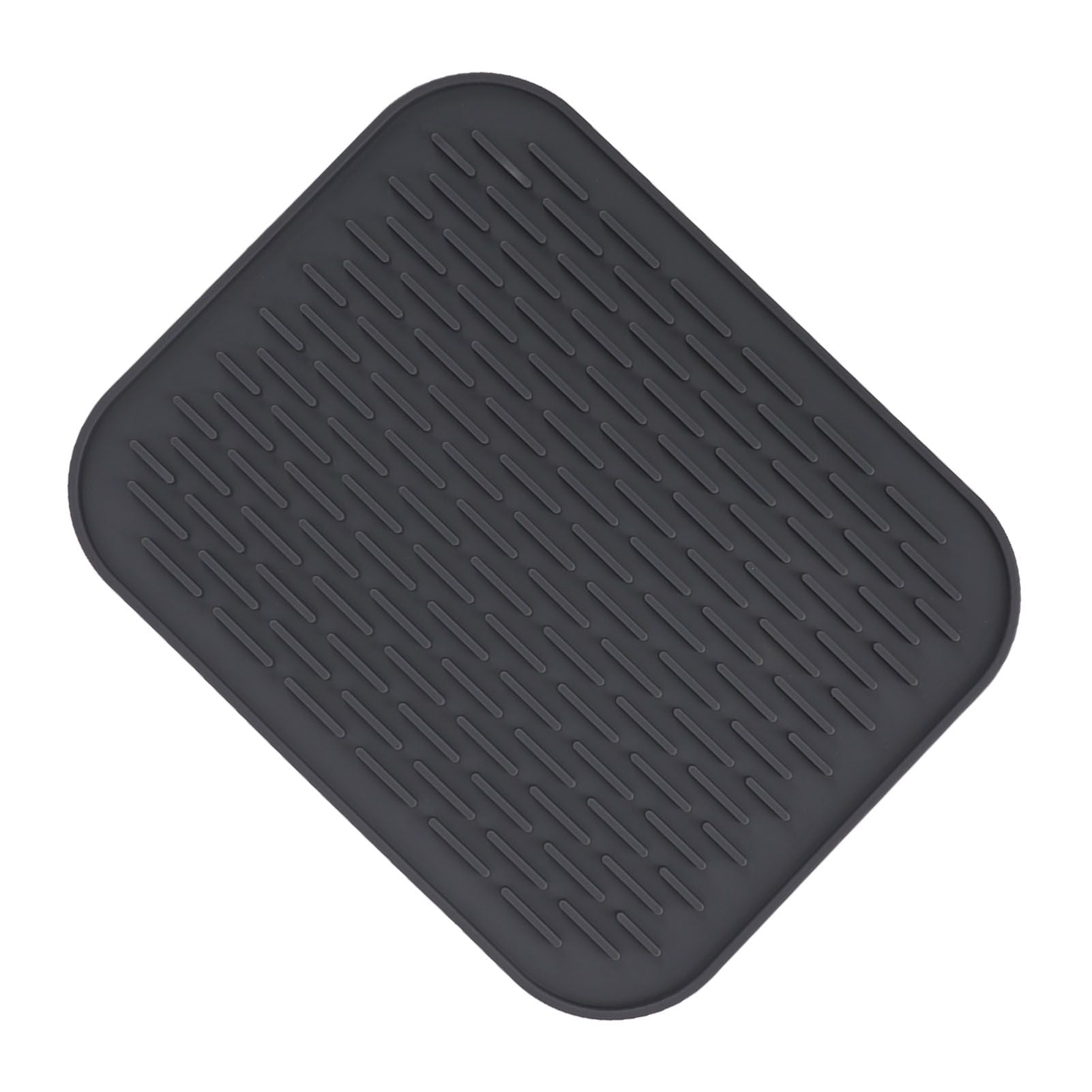 Rectangular Silicone Dish Drying Mat Heat Insulation Anti Slip Dish Drying Mat with Built in Drain Lip for Kitchen Counter Large Size