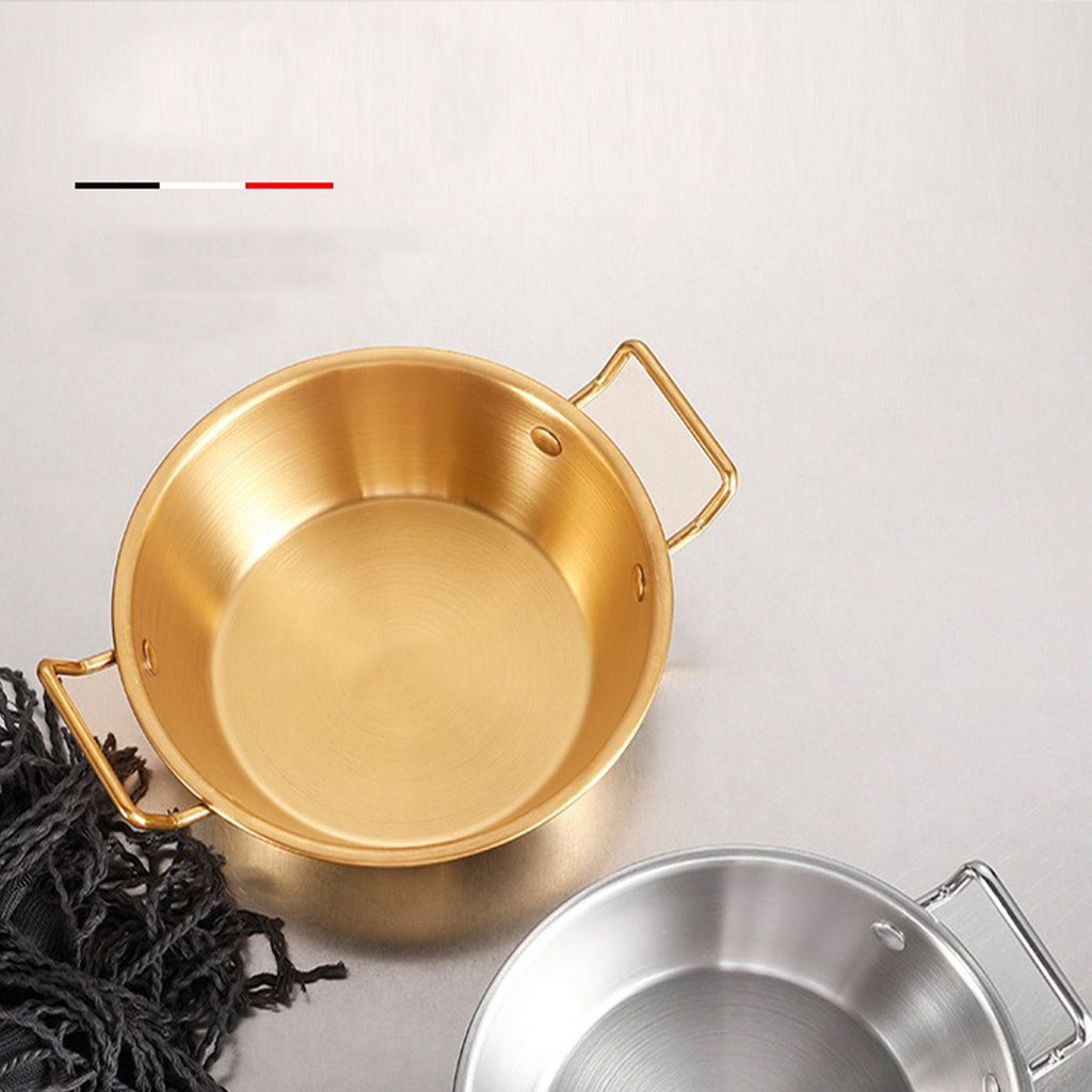 Double Ear Snack Bowl Multifunctional 304 Stainless Steel Noodle Bowl for Home Restaurant