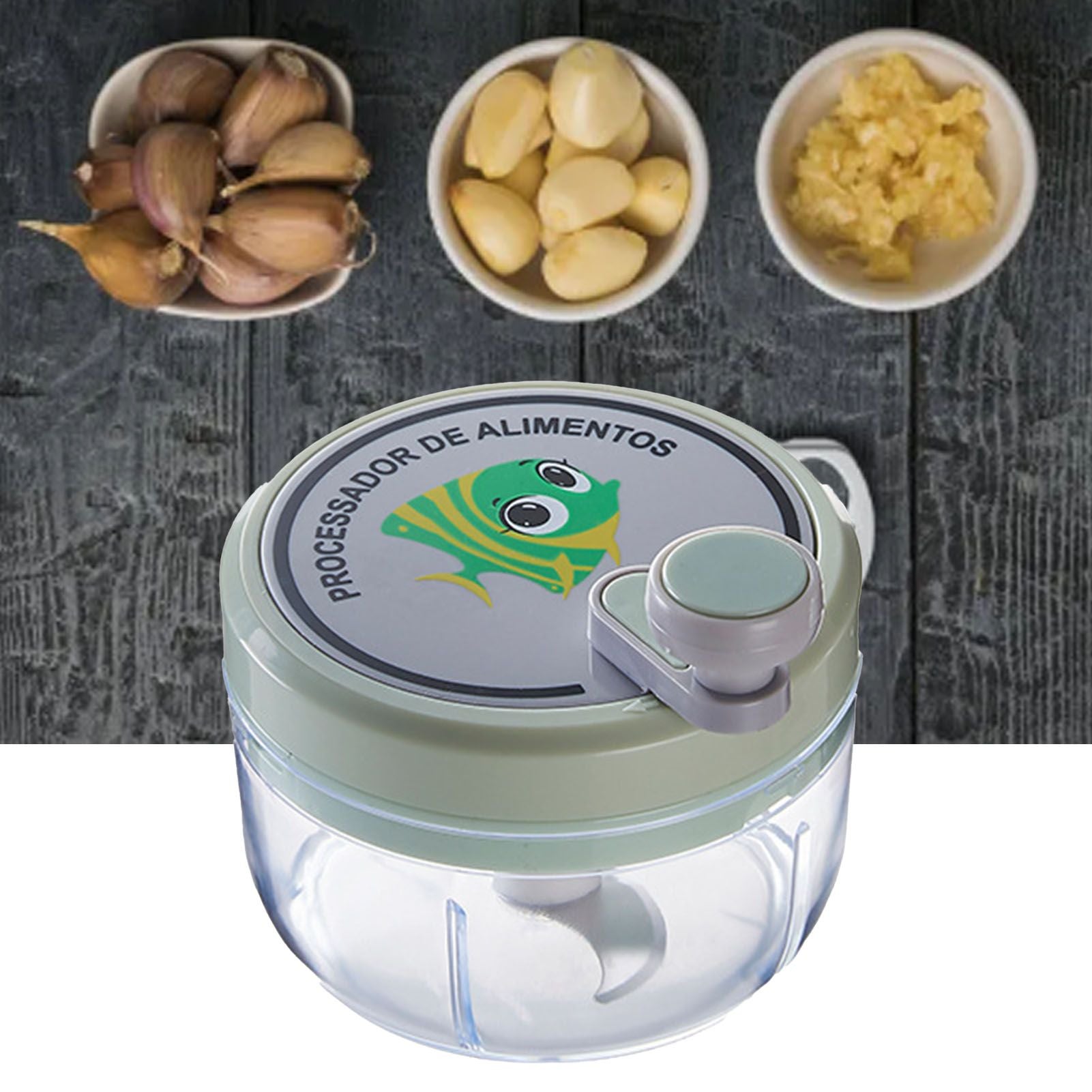 Manual Garlic Chopper Highly Efficient Multifunctional Safe Sturdy Durable Small Size Manual Garlic Masher for Home Green