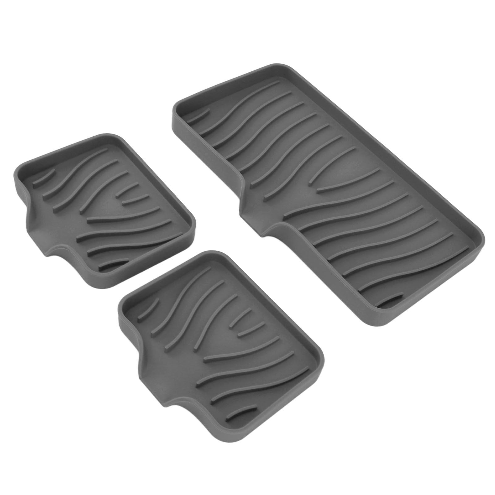 Kitchen Soap Tray Countertop Silicone Sink Deflector Sponge Holder for Bathroom Toilet Grey