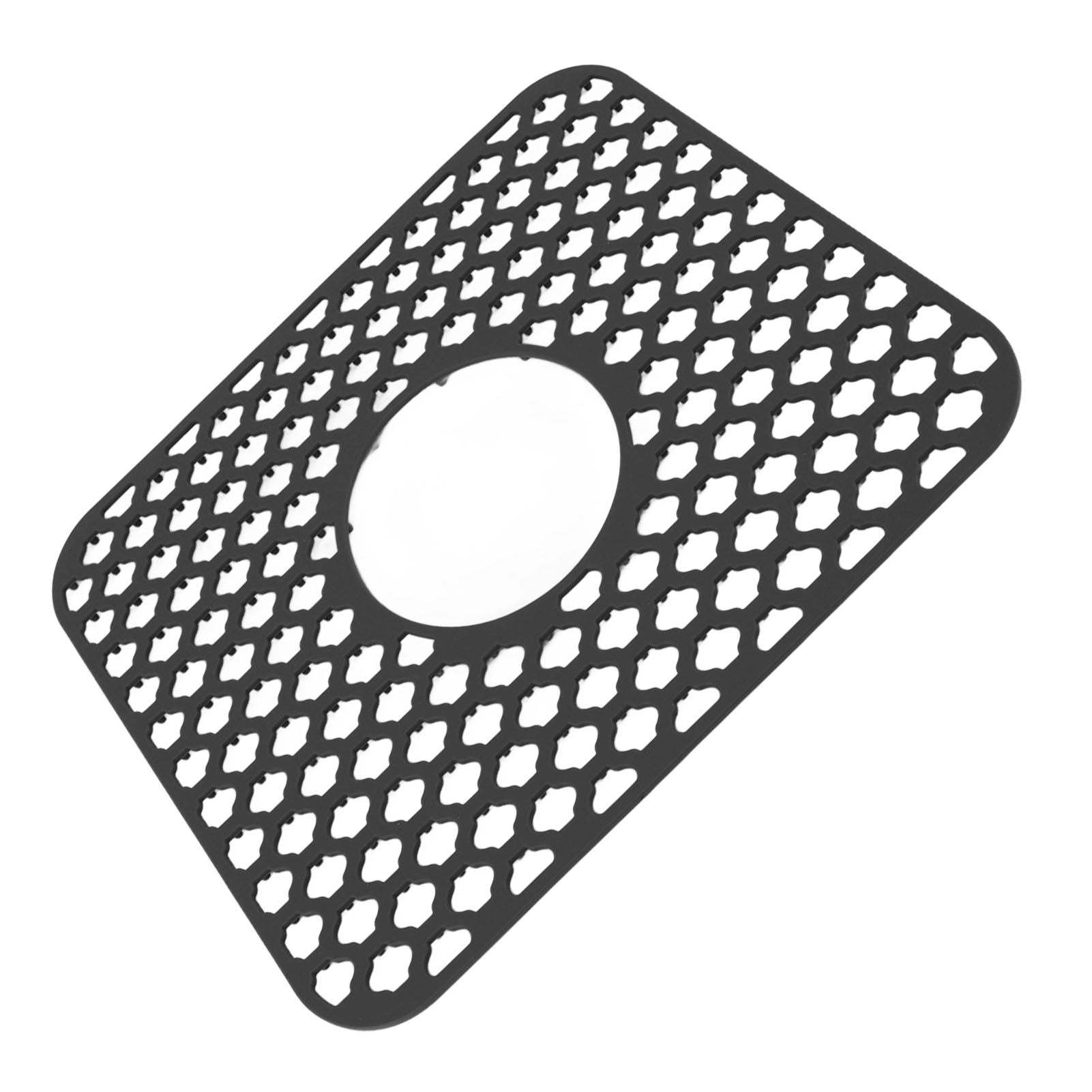 Sink Protector for Kitchen Silicone Non Slip Heat Resistant Mat for Bottom of Center Drain Sink Farmhouse Stainless Steel Porcelain Sink Black