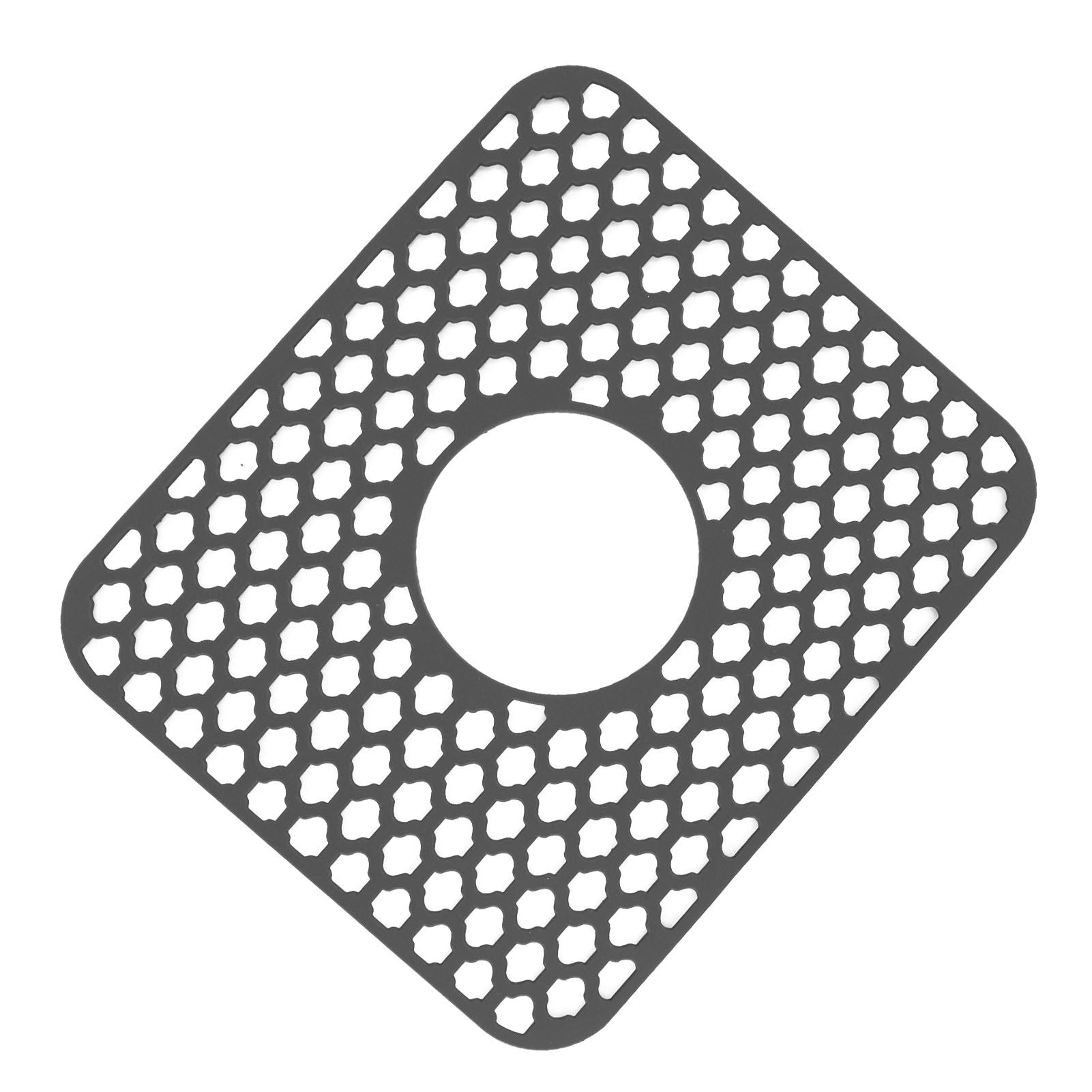 Sink Protector for Kitchen Silicone Non Slip Heat Resistant Mat for Bottom of Center Drain Sink Farmhouse Stainless Steel Porcelain Sink Grey