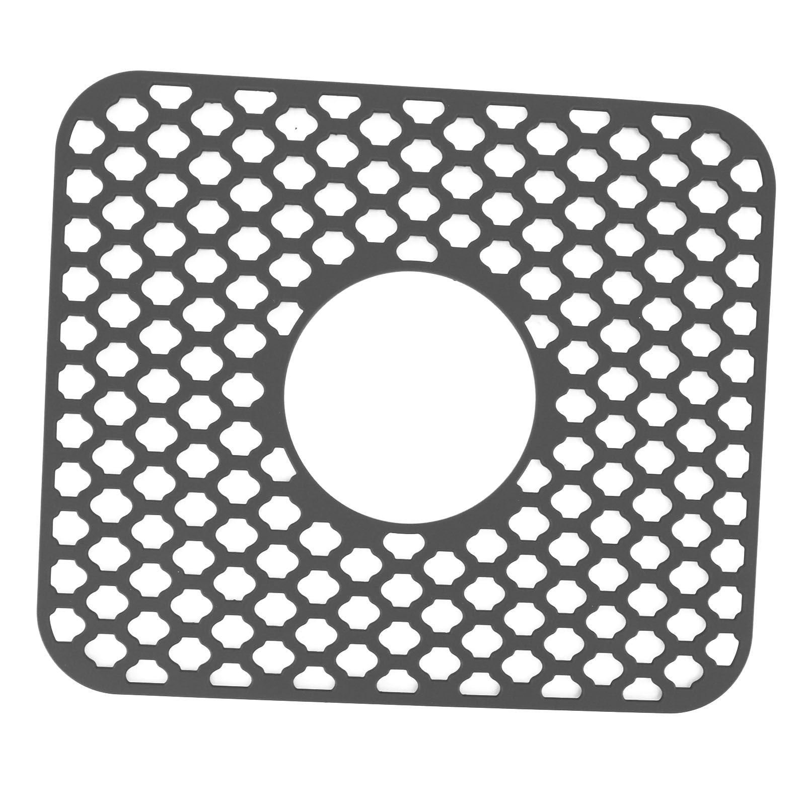 Sink Protector for Kitchen Silicone Non Slip Heat Resistant Mat for Bottom of Center Drain Sink Farmhouse Stainless Steel Porcelain Sink Grey