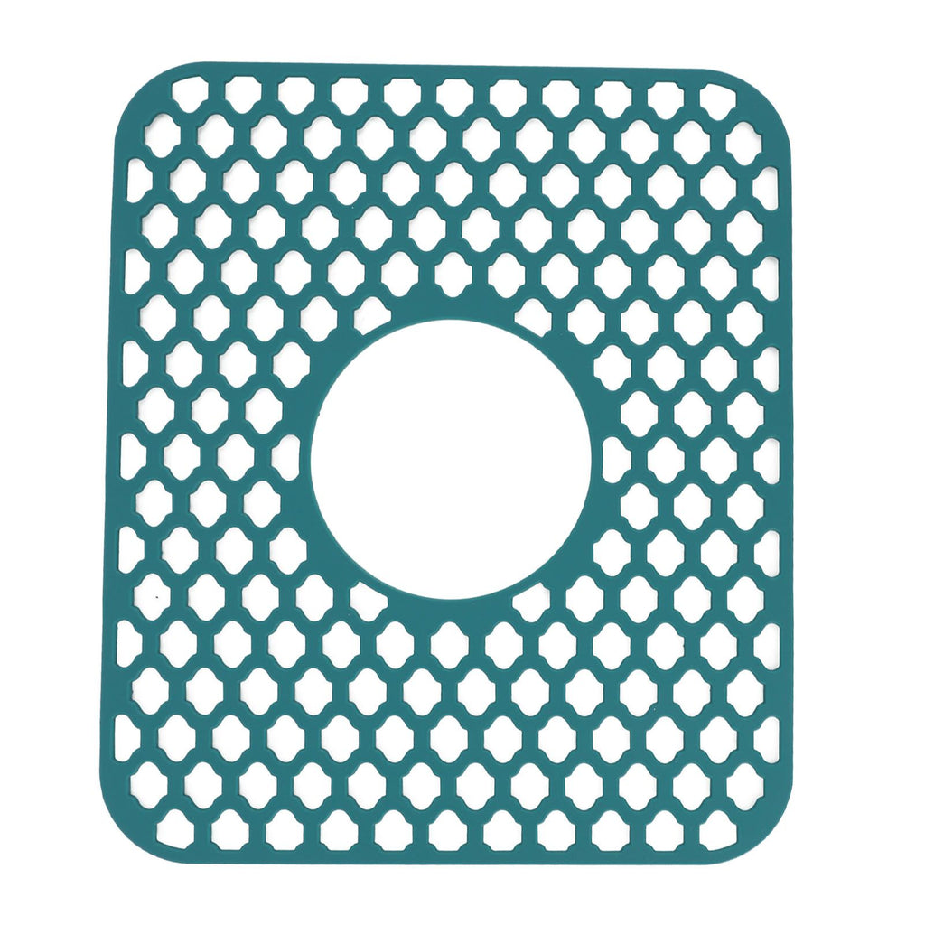 Sink Protector for Kitchen Silicone Non Slip Heat Resistant Mat for Bottom of Center Drain Sink Farmhouse Stainless Steel Porcelain Sink Green