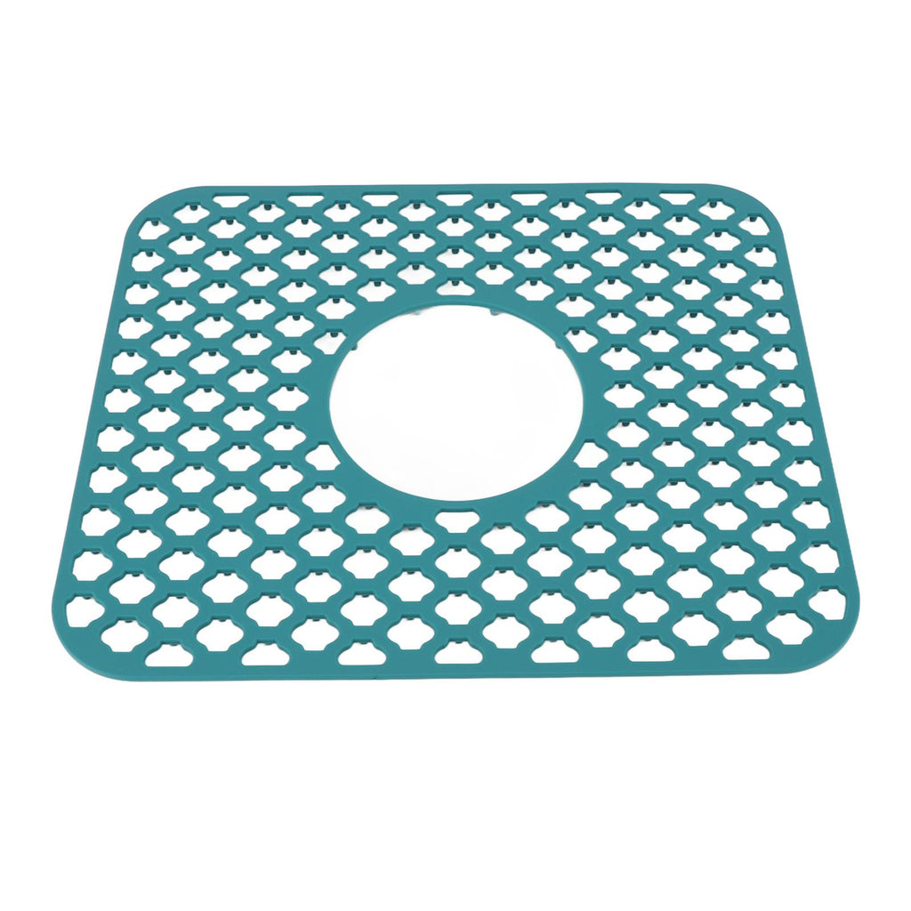 Sink Protector for Kitchen Silicone Non Slip Heat Resistant Mat for Bottom of Center Drain Sink Farmhouse Stainless Steel Porcelain Sink Green