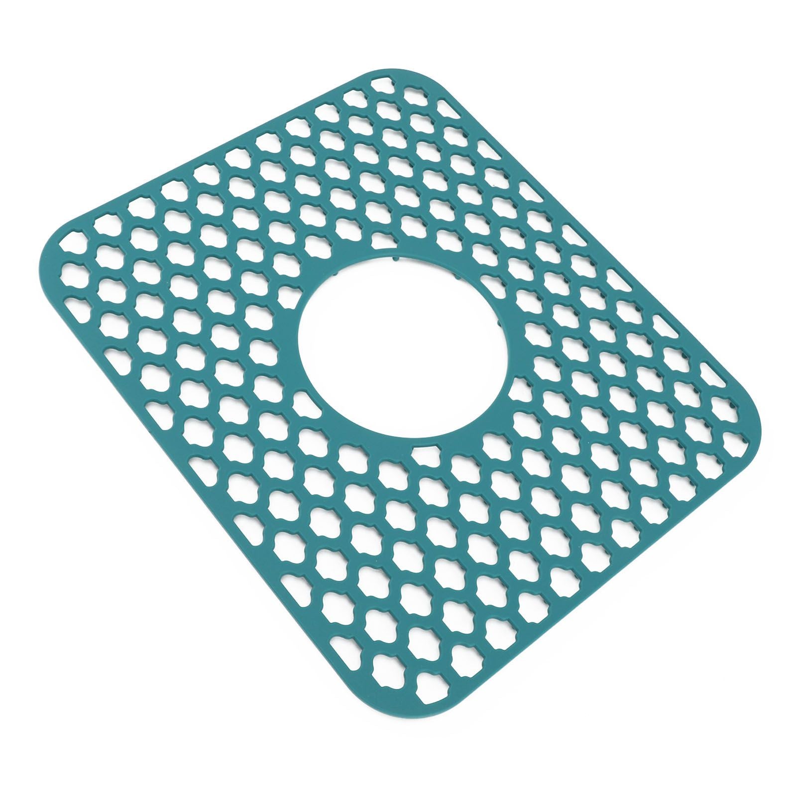 Sink Protector for Kitchen Silicone Non Slip Heat Resistant Mat for Bottom of Center Drain Sink Farmhouse Stainless Steel Porcelain Sink Green