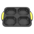 4 Grid Silicone Loaf Pan Baking Pan for Baking French Baguettes Hot Dog Buns Bread Mold Nonstick Dishwasher Safe Heat Resistant