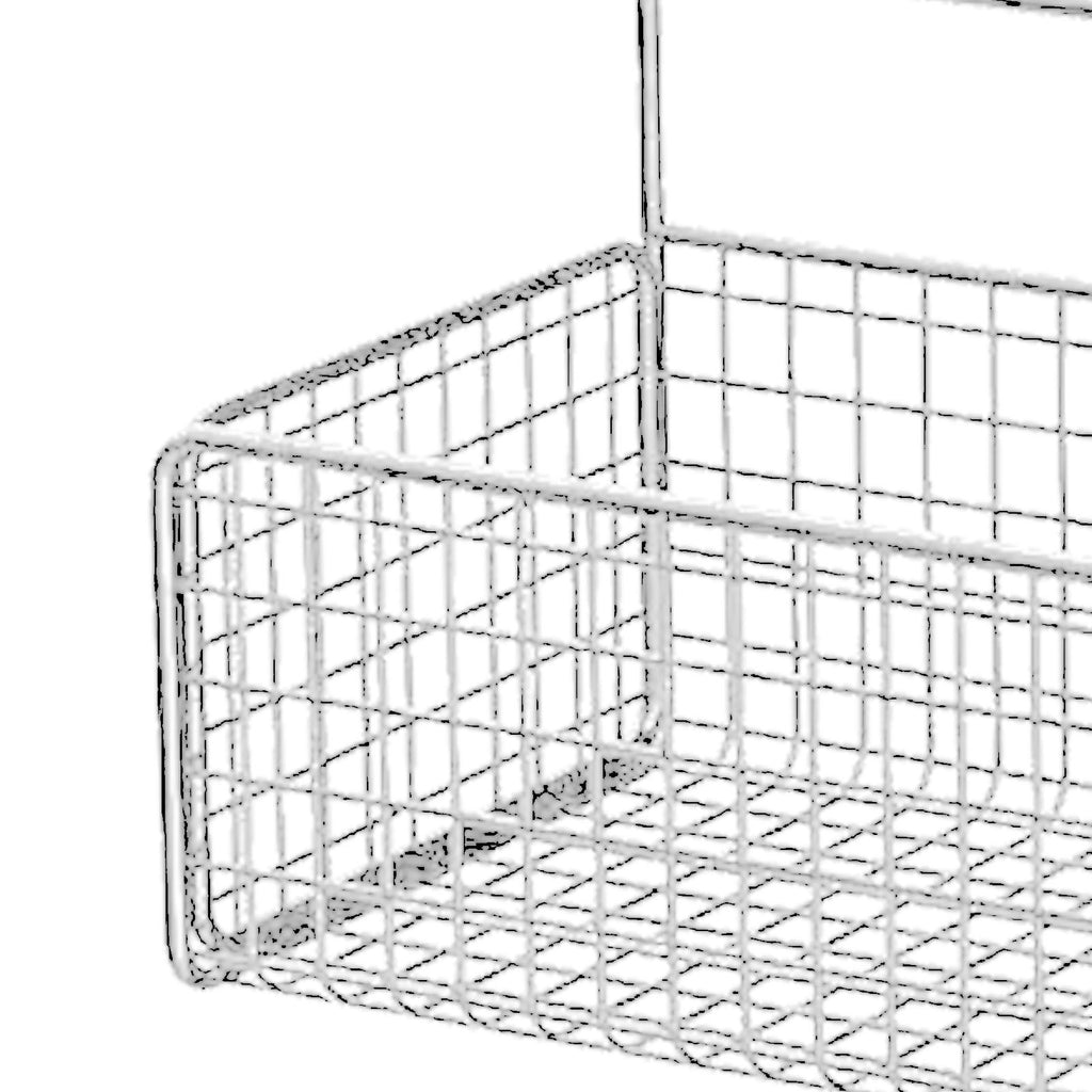 Kitchen Hanging Storage Rack Wall Mounted Storage Basket Punch Free Hanging Wall Organizer Baskets for Dormitory Bedroom White