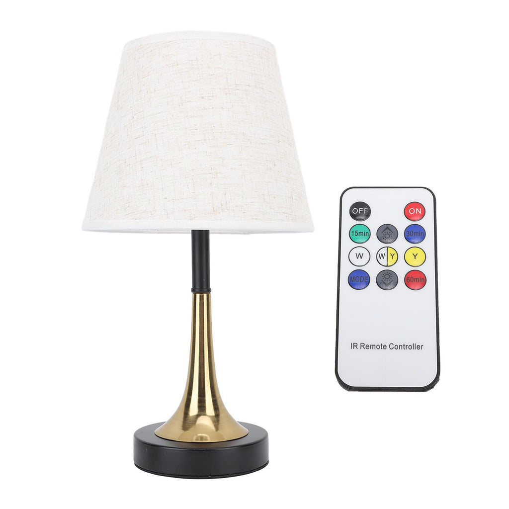USB Bedside Table Lamp 3 Color Temperature Dimmable LED Nightstand Lamp with Grey Linen Fabric Shade Remote Control Timer Off 3W