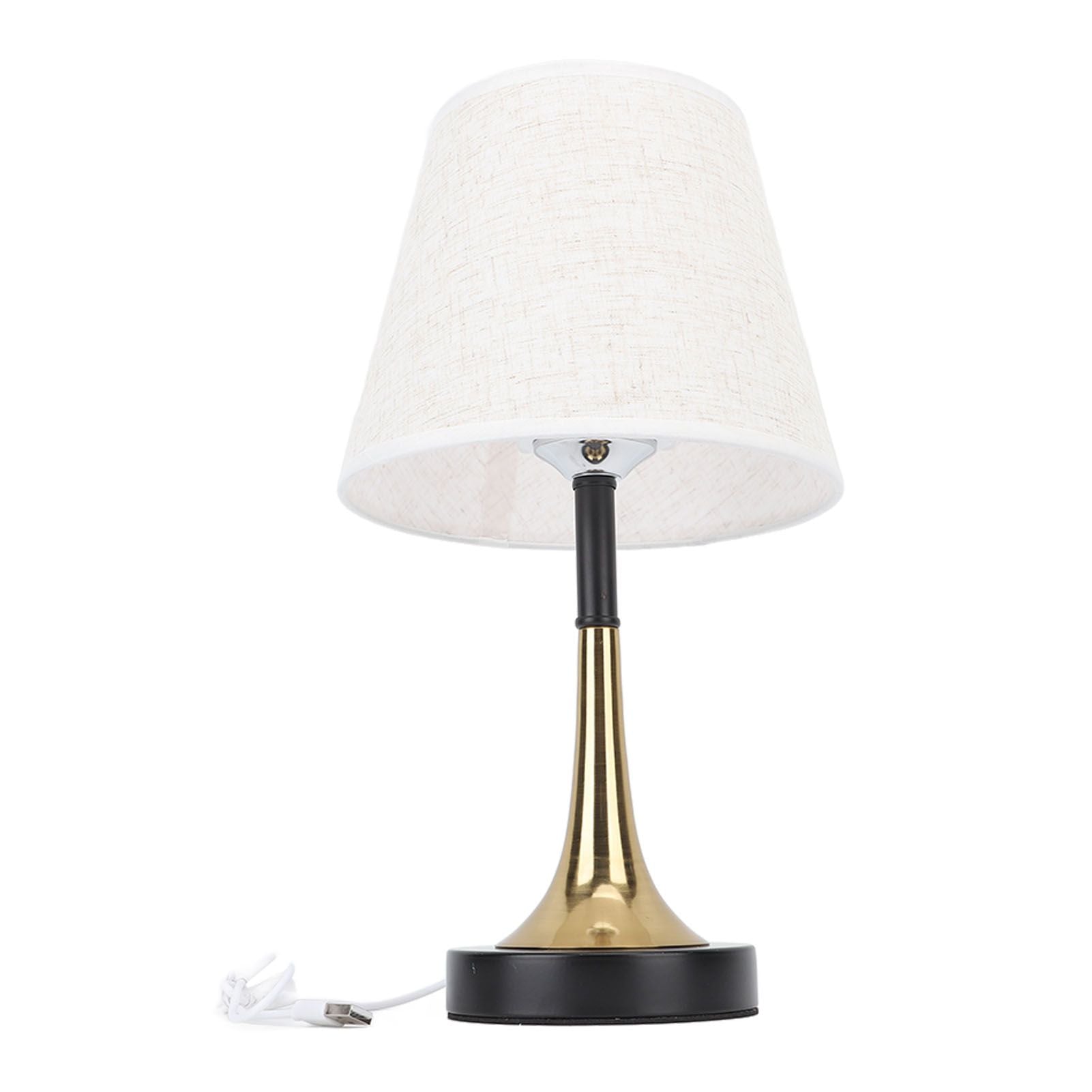 USB Bedside Table Lamp 3 Color Temperature Dimmable LED Nightstand Lamp with Grey Linen Fabric Shade Remote Control Timer Off 3W
