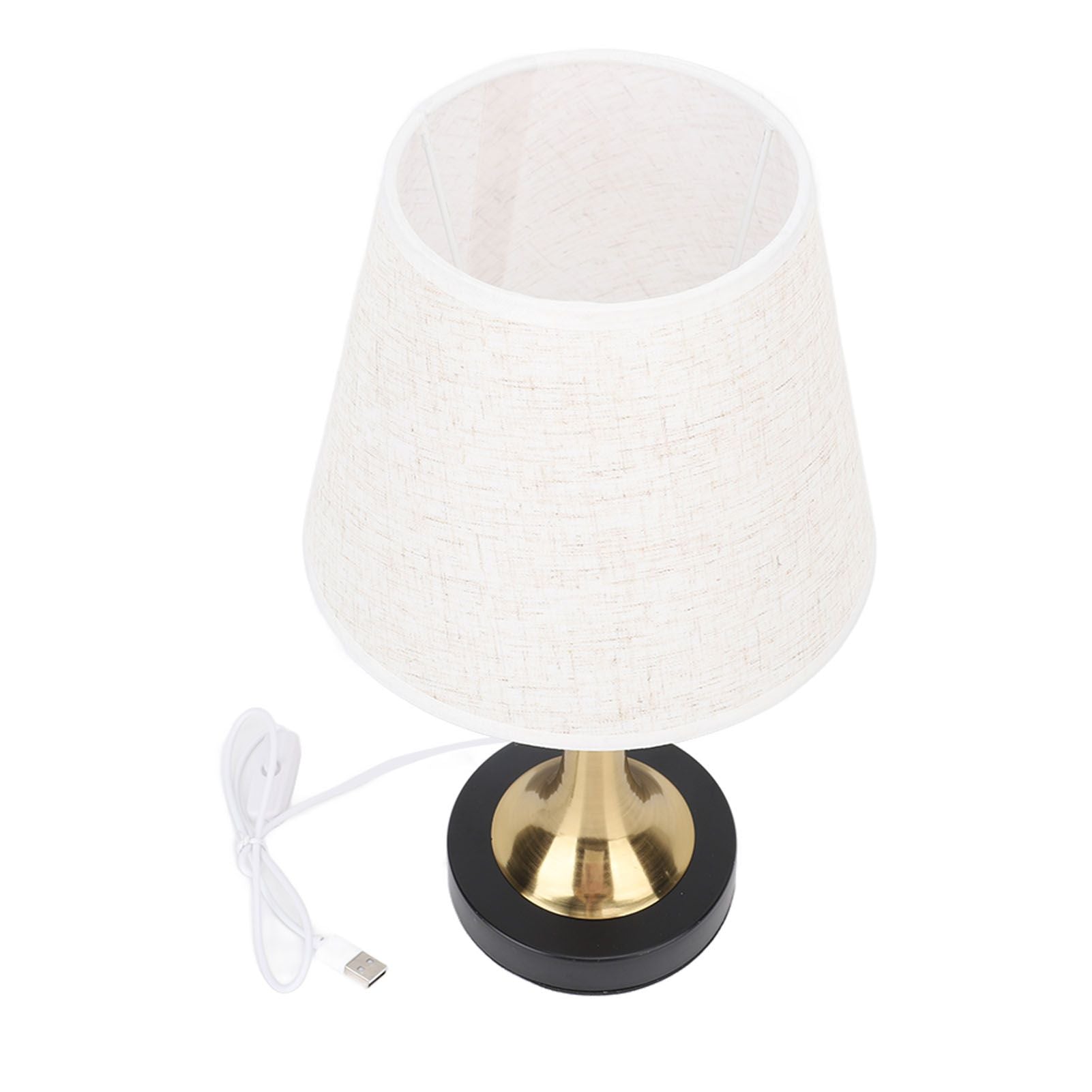 USB Bedside Table Lamp 3 Color Temperature Dimmable LED Nightstand Lamp with Grey Linen Fabric Shade Remote Control Timer Off 3W