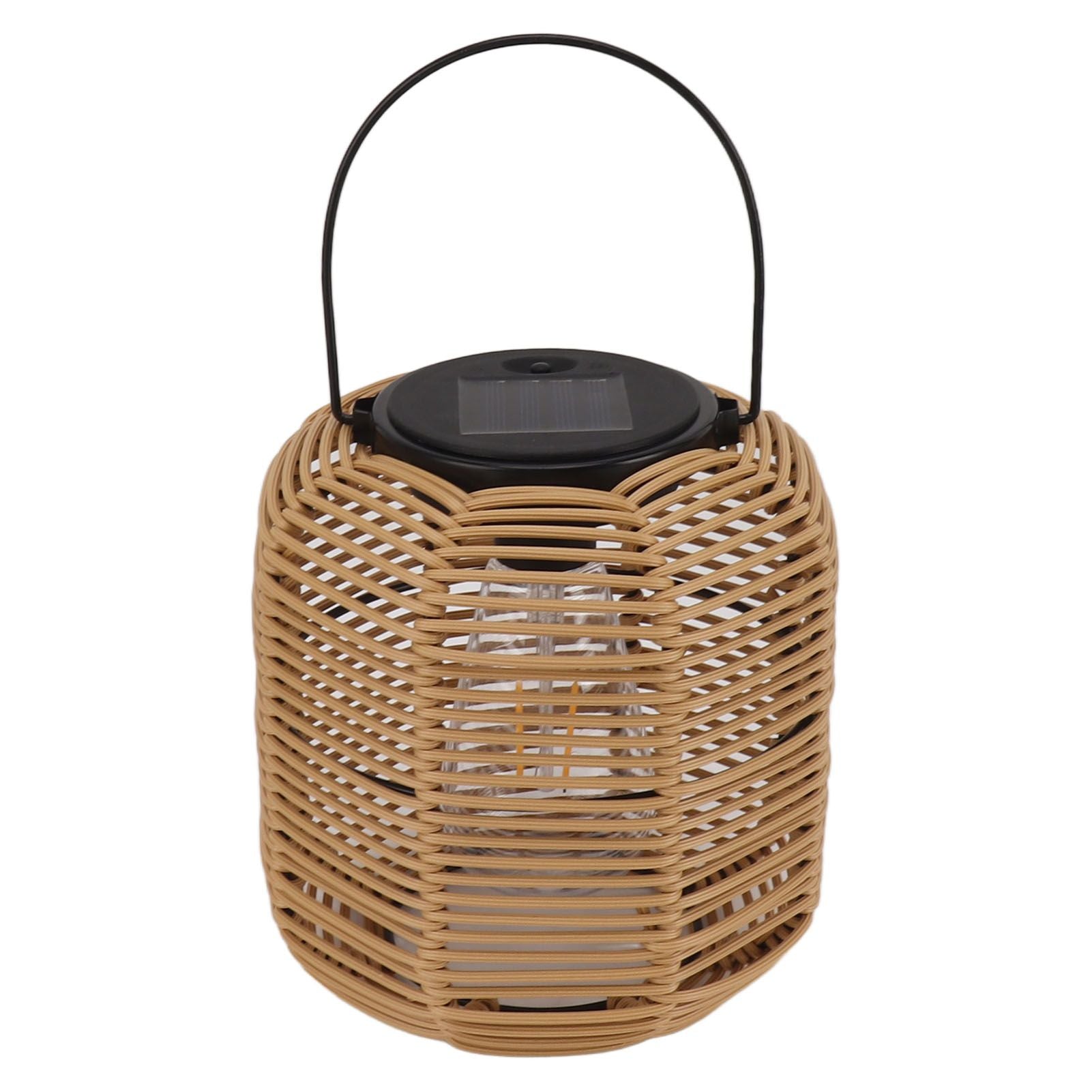Solar Lantern Outdoor Hanging Solar Lights Waterproof Decorative Rattan Lantern for Table Patio Garden Yard Porch Tungsten