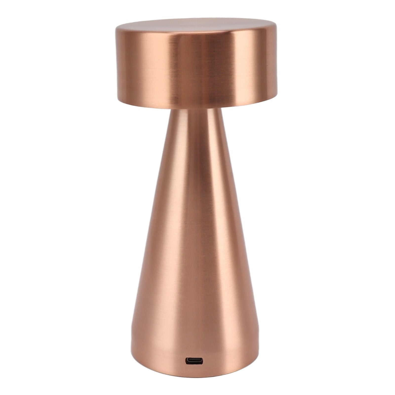 LED Portable Metal Table Lamp with Touch Sensor 3 Color Stepless Dimming Nightstand Desk Lamp Rechargeable Night Light Rose Gold