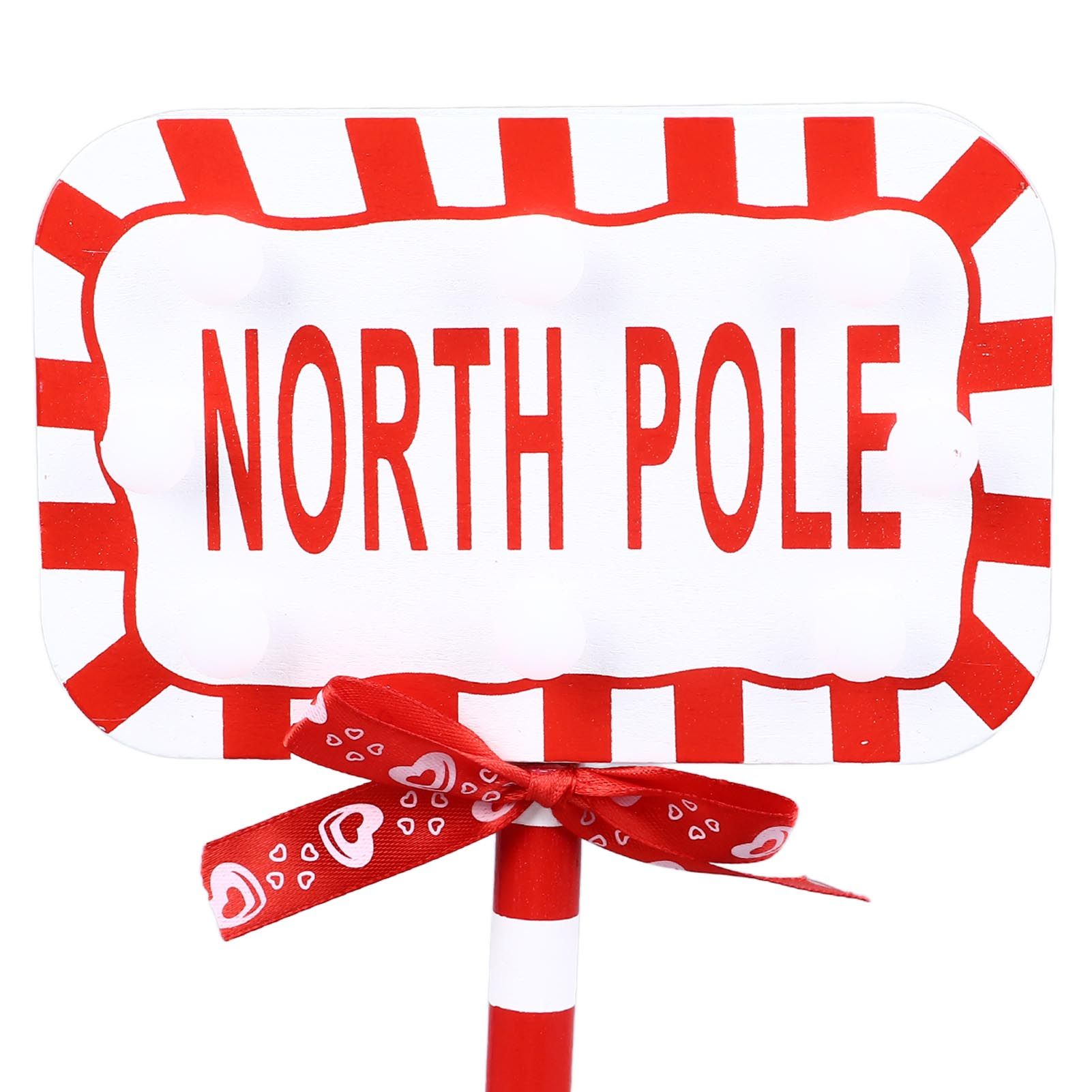Christmas Stop Here Decor Metal Solid Wood LED Delicate Santa Stop Here Tree Topper for Christmas Party Rectangle 15.8x8x28.5cm