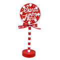 Christmas Stop Here Decor Metal Solid Wood LED Delicate Santa Stop Here Tree Topper for Christmas Party Round 12x8x30.5cm