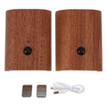 2Pcs Hallway Night Light Intelligent Linkage Wooden Motion Sensor Stairway Night Light USB Rechargeable Magnetic Wall LED Light