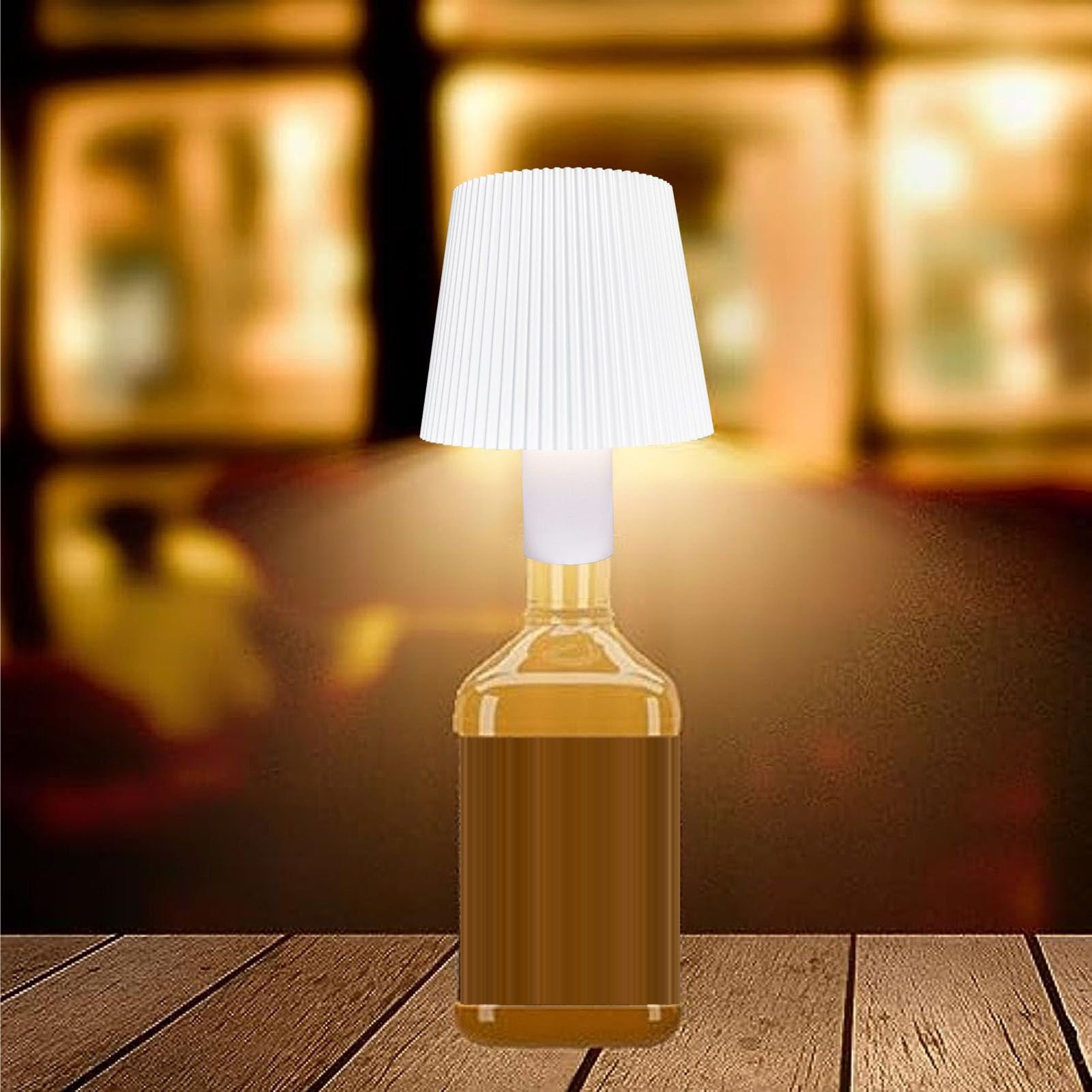 LED Bottle Lamp 4000mAh IP54 Waterproof Touch Control Color Adjustable USB Rechargeable Cordless Wine Bottle Lamp Night Light White