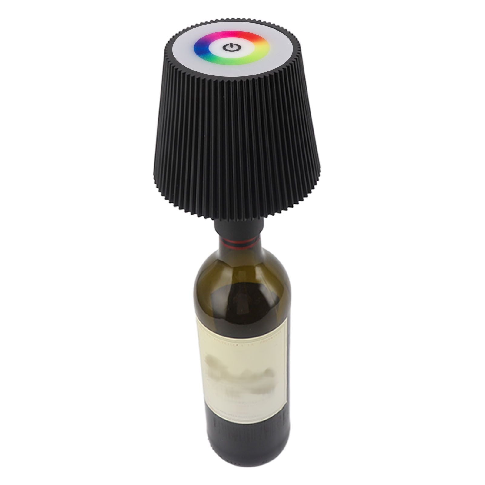 LED Bottle Lamp 4000mAh IP54 Waterproof Touch Control Color Adjustable USB Rechargeable Cordless Wine Bottle Lamp Night Light Black