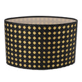 Lampshade Oval Shaped Hollow Metal Carved Compatible E27 E14 Caliber Lampholders Lamp Cover for Office Bedroom Living Room Black and Yellow Liner