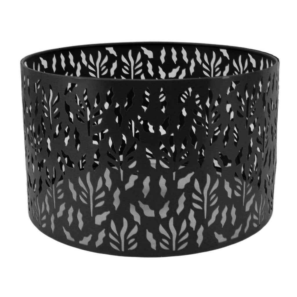 Metal Lamp Shades Hollow Carved Lampshade Modern Style Hollow Lampshade Compatible with E27 E14 Lamp Holder Water Grass Leaf Black