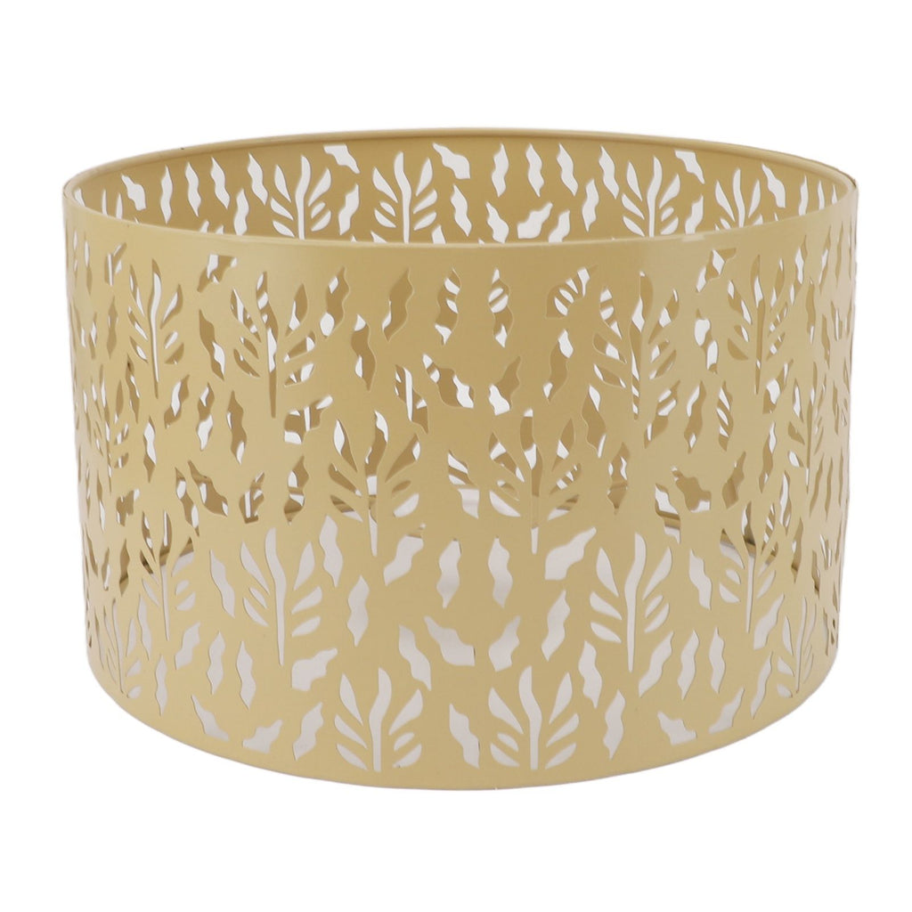 Metal Lamp Shades Hollow Carved Lampshade Modern Style Hollow Lampshade Compatible with E27 E14 Lamp Holder Water Grass Leaf Yellow
